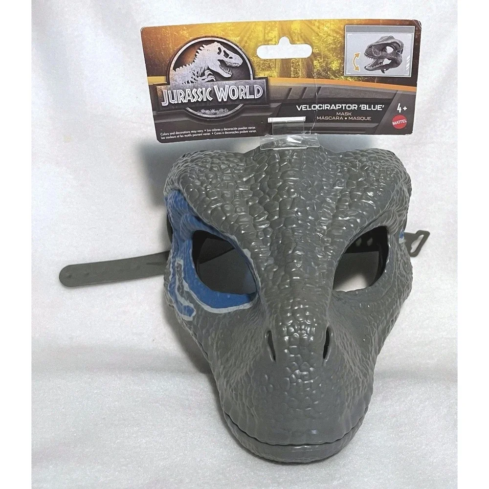 Jurassic Park VELOCIRAPTOR BLUE Dinosaur Dino Mask Raptor Movie World NWT